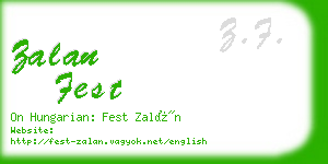 zalan fest business card